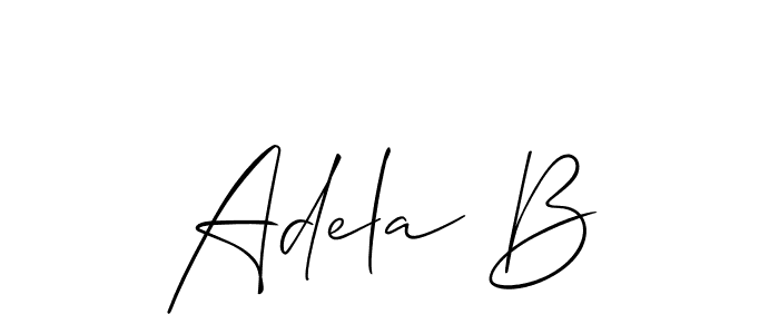 Make a beautiful signature design for name Adela B. With this signature (Allison_Script) style, you can create a handwritten signature for free. Adela B signature style 2 images and pictures png