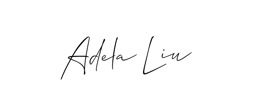 The best way (Allison_Script) to make a short signature is to pick only two or three words in your name. The name Adela Liu include a total of six letters. For converting this name. Adela Liu signature style 2 images and pictures png