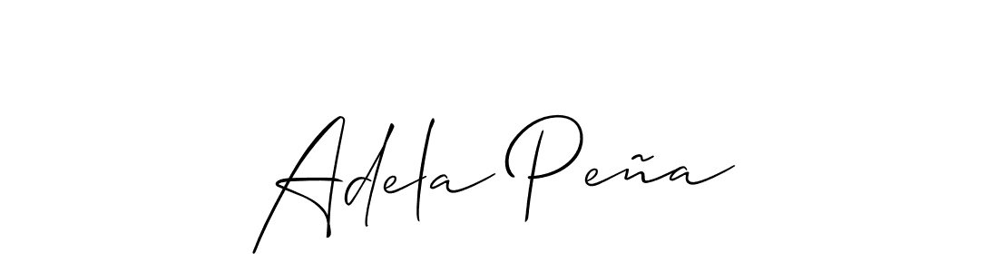 Design your own signature with our free online signature maker. With this signature software, you can create a handwritten (Allison_Script) signature for name Adela Peña. Adela Peña signature style 2 images and pictures png