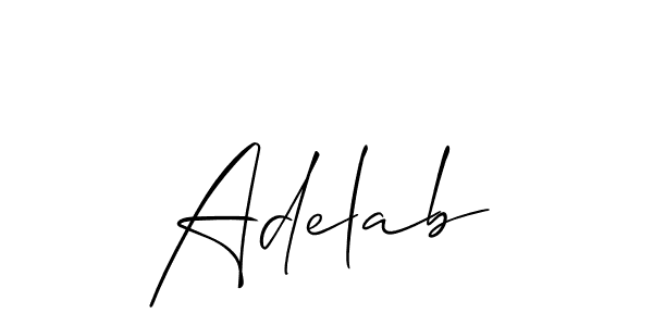 Design your own signature with our free online signature maker. With this signature software, you can create a handwritten (Allison_Script) signature for name Adelab. Adelab signature style 2 images and pictures png