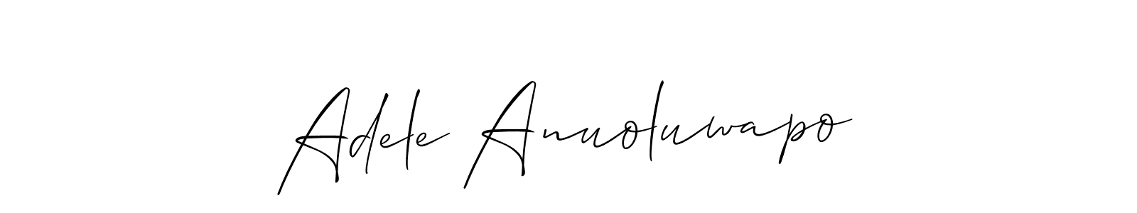 The best way (Allison_Script) to make a short signature is to pick only two or three words in your name. The name Adele Anuoluwapo include a total of six letters. For converting this name. Adele Anuoluwapo signature style 2 images and pictures png