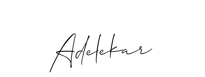 You can use this online signature creator to create a handwritten signature for the name Adelekar. This is the best online autograph maker. Adelekar signature style 2 images and pictures png