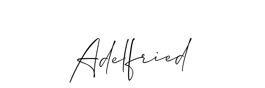 Design your own signature with our free online signature maker. With this signature software, you can create a handwritten (Allison_Script) signature for name Adelfried. Adelfried signature style 2 images and pictures png