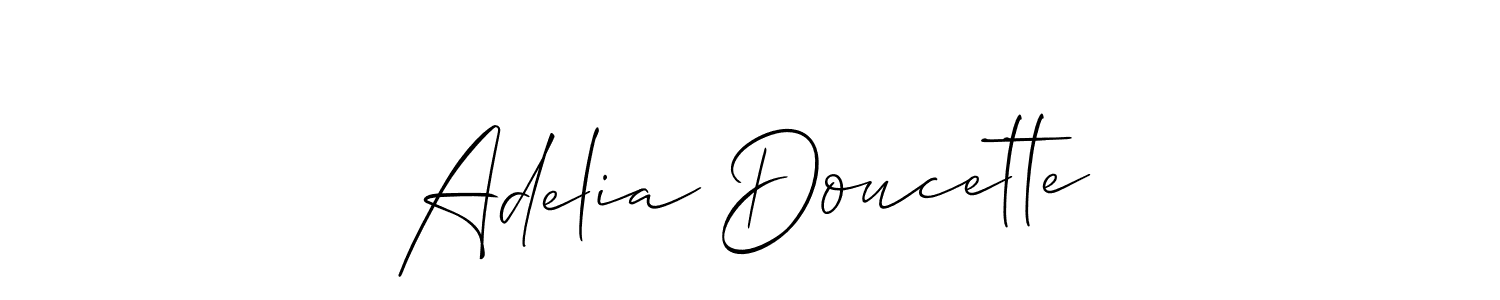 How to make Adelia Doucette name signature. Use Allison_Script style for creating short signs online. This is the latest handwritten sign. Adelia Doucette signature style 2 images and pictures png