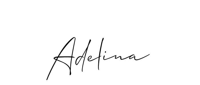How to make Adelina signature? Allison_Script is a professional autograph style. Create handwritten signature for Adelina name. Adelina signature style 2 images and pictures png