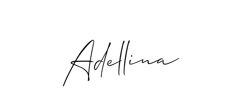 How to make Adellina signature? Allison_Script is a professional autograph style. Create handwritten signature for Adellina name. Adellina signature style 2 images and pictures png
