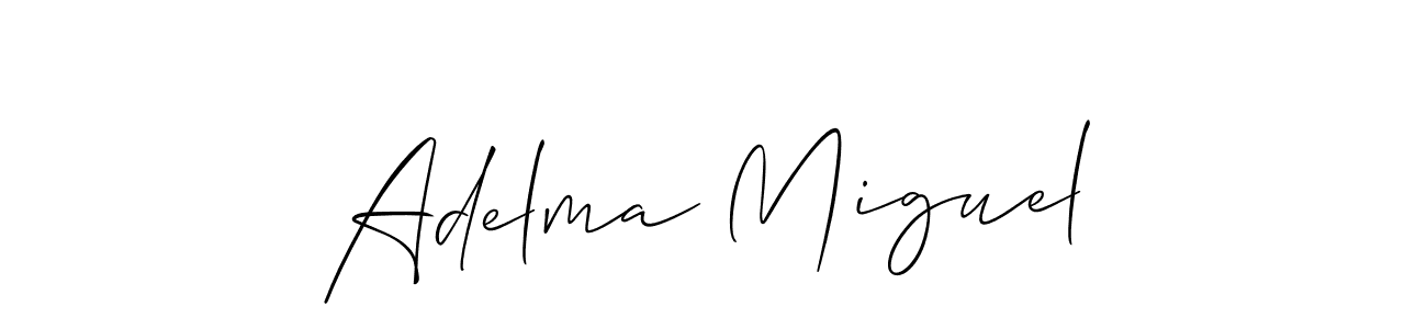 It looks lik you need a new signature style for name Adelma Miguel. Design unique handwritten (Allison_Script) signature with our free signature maker in just a few clicks. Adelma Miguel signature style 2 images and pictures png