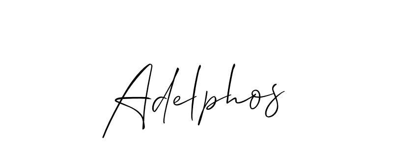 How to make Adelphos signature? Allison_Script is a professional autograph style. Create handwritten signature for Adelphos name. Adelphos signature style 2 images and pictures png
