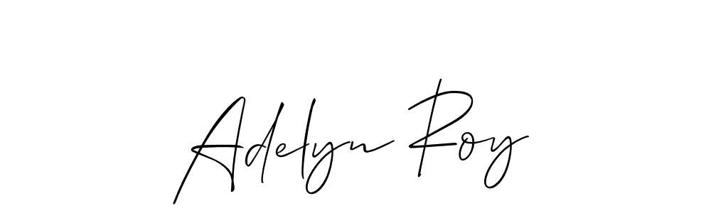 You should practise on your own different ways (Allison_Script) to write your name (Adelyn Roy) in signature. don't let someone else do it for you. Adelyn Roy signature style 2 images and pictures png