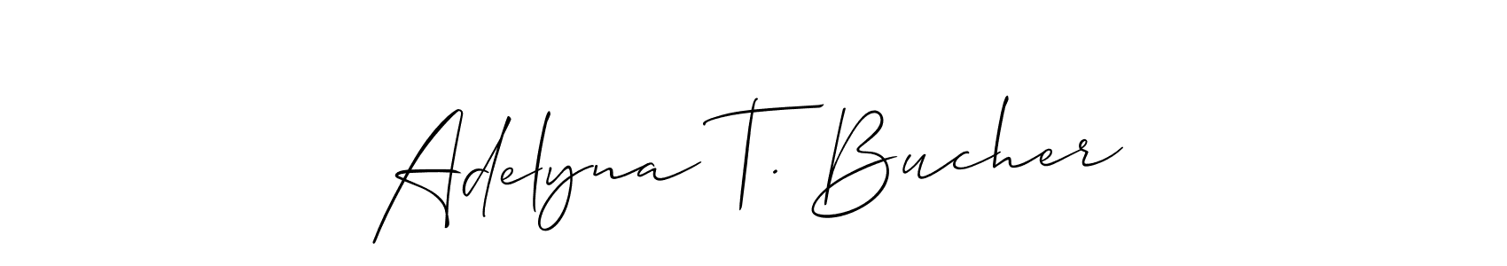 Use a signature maker to create a handwritten signature online. With this signature software, you can design (Allison_Script) your own signature for name Adelyna T. Bucher. Adelyna T. Bucher signature style 2 images and pictures png