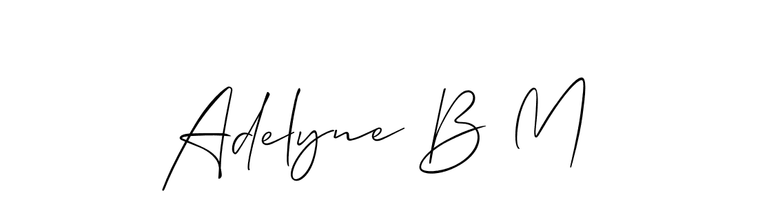 Also You can easily find your signature by using the search form. We will create Adelyne B M name handwritten signature images for you free of cost using Allison_Script sign style. Adelyne B M signature style 2 images and pictures png