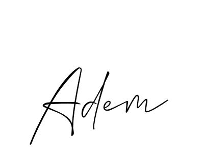 Use a signature maker to create a handwritten signature online. With this signature software, you can design (Allison_Script) your own signature for name Adem. Adem signature style 2 images and pictures png