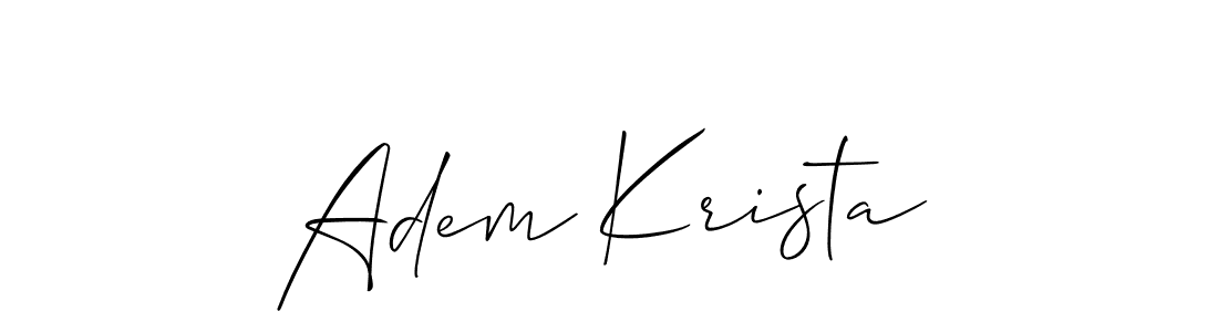 Create a beautiful signature design for name Adem Krista. With this signature (Allison_Script) fonts, you can make a handwritten signature for free. Adem Krista signature style 2 images and pictures png