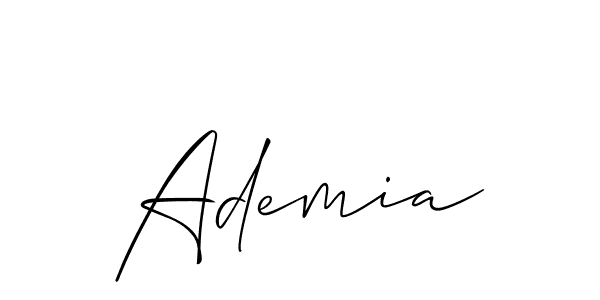 Design your own signature with our free online signature maker. With this signature software, you can create a handwritten (Allison_Script) signature for name Ademia. Ademia signature style 2 images and pictures png