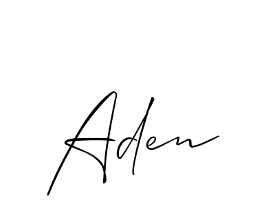 Aden stylish signature style. Best Handwritten Sign (Allison_Script) for my name. Handwritten Signature Collection Ideas for my name Aden. Aden signature style 2 images and pictures png