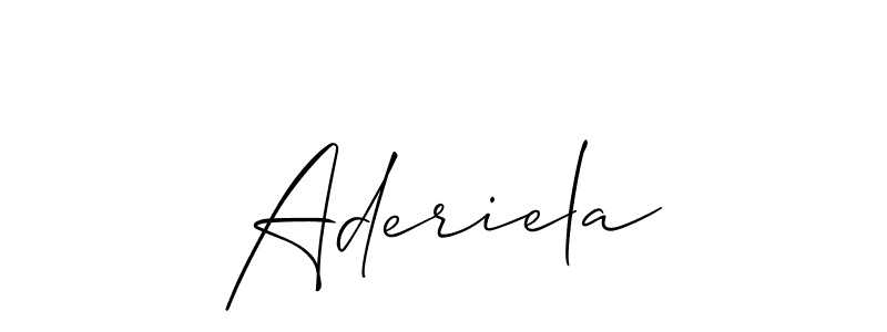 Use a signature maker to create a handwritten signature online. With this signature software, you can design (Allison_Script) your own signature for name Aderiela. Aderiela signature style 2 images and pictures png