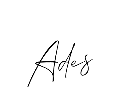 Also we have Ades name is the best signature style. Create professional handwritten signature collection using Allison_Script autograph style. Ades signature style 2 images and pictures png
