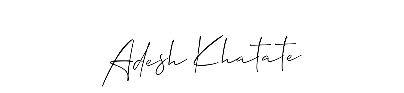 How to make Adesh Khatate signature? Allison_Script is a professional autograph style. Create handwritten signature for Adesh Khatate name. Adesh Khatate signature style 2 images and pictures png