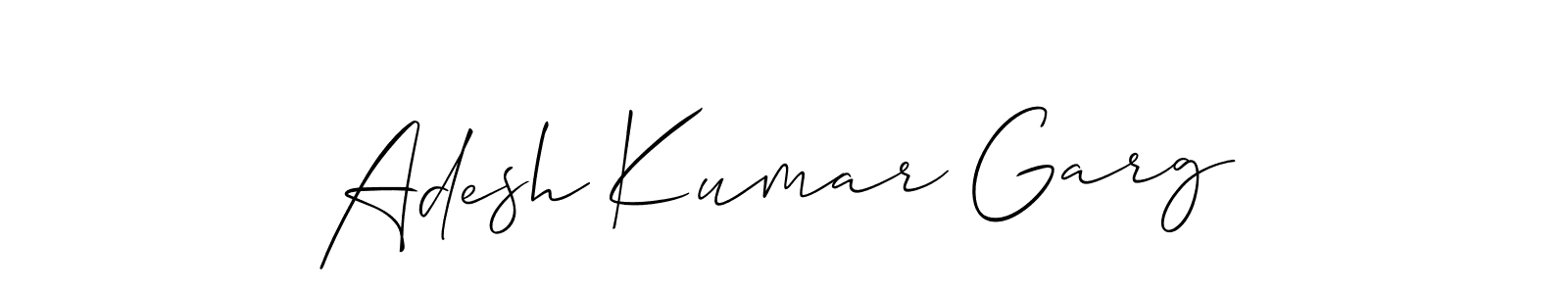 Also we have Adesh Kumar Garg name is the best signature style. Create professional handwritten signature collection using Allison_Script autograph style. Adesh Kumar Garg signature style 2 images and pictures png