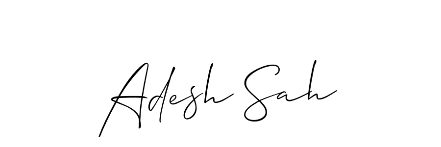 Use a signature maker to create a handwritten signature online. With this signature software, you can design (Allison_Script) your own signature for name Adesh Sah. Adesh Sah signature style 2 images and pictures png