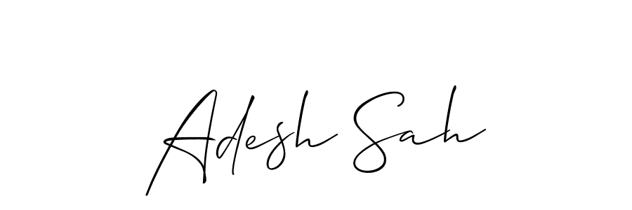 How to make Adesh Sah name signature. Use Allison_Script style for creating short signs online. This is the latest handwritten sign. Adesh Sah signature style 2 images and pictures png