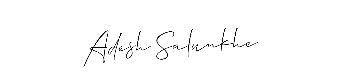 Design your own signature with our free online signature maker. With this signature software, you can create a handwritten (Allison_Script) signature for name Adesh Salunkhe. Adesh Salunkhe signature style 2 images and pictures png
