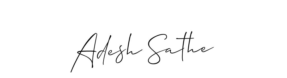 Also we have Adesh Sathe name is the best signature style. Create professional handwritten signature collection using Allison_Script autograph style. Adesh Sathe signature style 2 images and pictures png