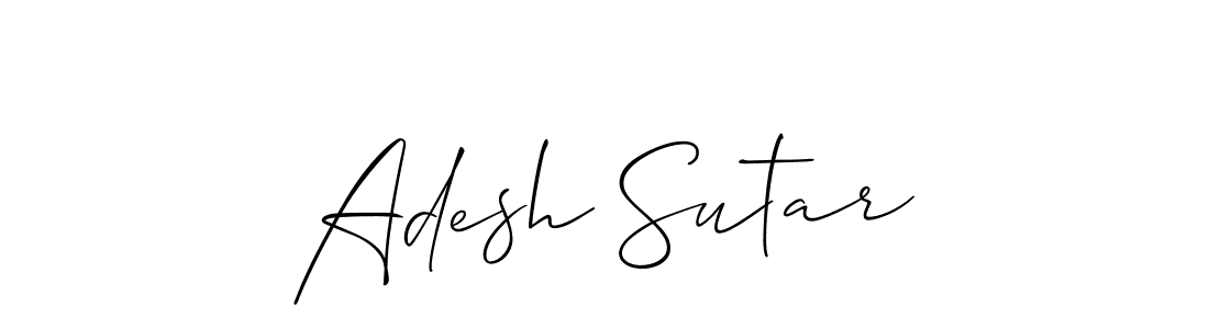 How to make Adesh Sutar name signature. Use Allison_Script style for creating short signs online. This is the latest handwritten sign. Adesh Sutar signature style 2 images and pictures png