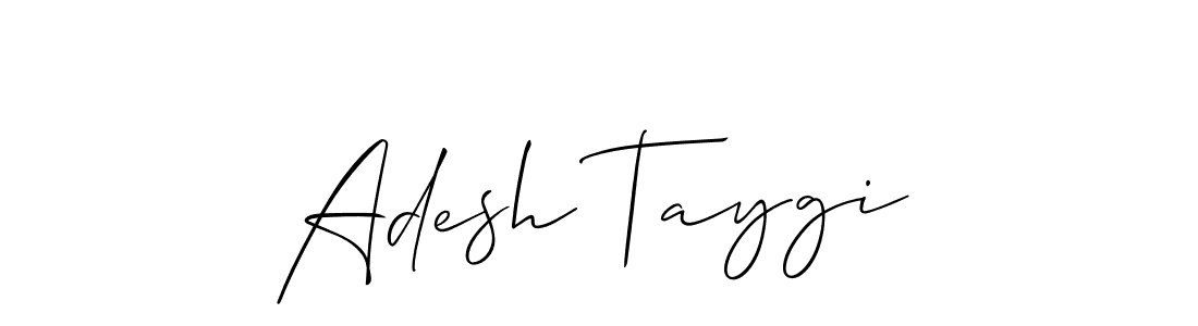 Use a signature maker to create a handwritten signature online. With this signature software, you can design (Allison_Script) your own signature for name Adesh Taygi. Adesh Taygi signature style 2 images and pictures png