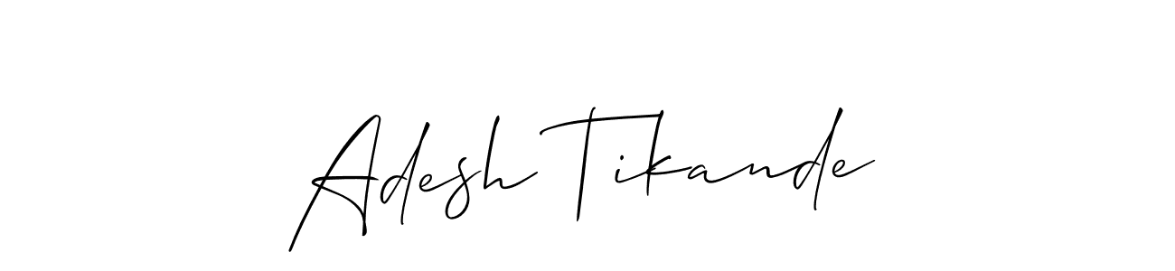 Use a signature maker to create a handwritten signature online. With this signature software, you can design (Allison_Script) your own signature for name Adesh Tikande. Adesh Tikande signature style 2 images and pictures png