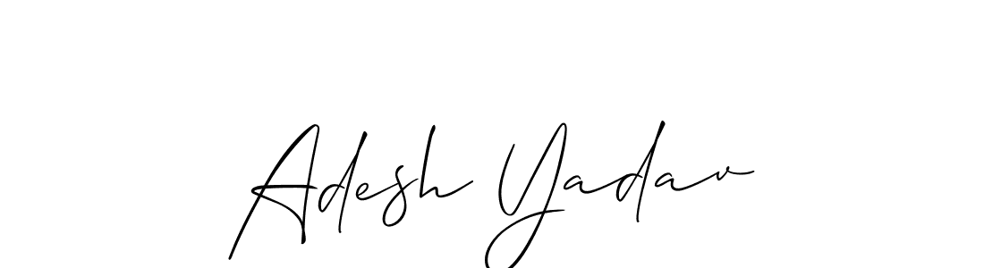 Make a beautiful signature design for name Adesh Yadav. With this signature (Allison_Script) style, you can create a handwritten signature for free. Adesh Yadav signature style 2 images and pictures png