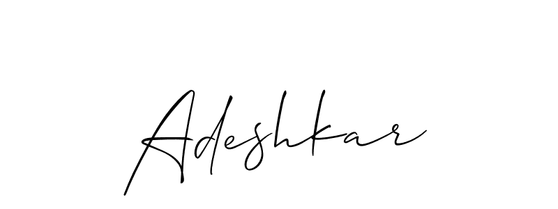 Create a beautiful signature design for name Adeshkar. With this signature (Allison_Script) fonts, you can make a handwritten signature for free. Adeshkar signature style 2 images and pictures png