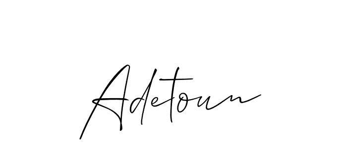 How to make Adetoun signature? Allison_Script is a professional autograph style. Create handwritten signature for Adetoun name. Adetoun signature style 2 images and pictures png