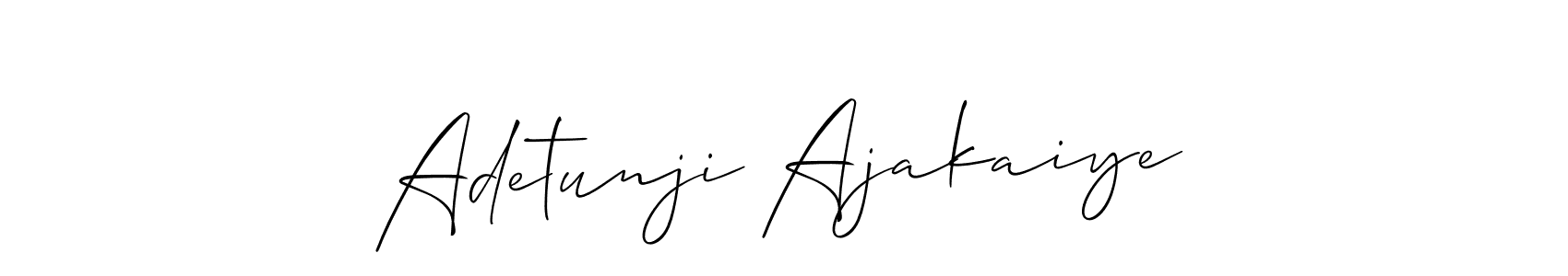 Make a beautiful signature design for name Adetunji Ajakaiye. With this signature (Allison_Script) style, you can create a handwritten signature for free. Adetunji Ajakaiye signature style 2 images and pictures png