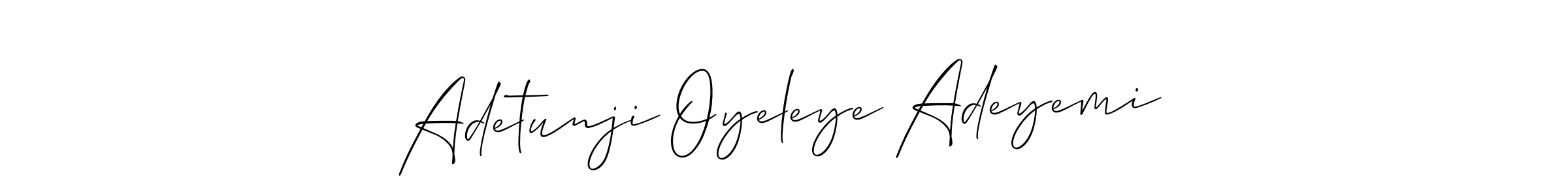 Make a beautiful signature design for name Adetunji Oyeleye Adeyemi. With this signature (Allison_Script) style, you can create a handwritten signature for free. Adetunji Oyeleye Adeyemi signature style 2 images and pictures png