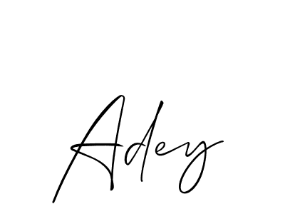 The best way (Allison_Script) to make a short signature is to pick only two or three words in your name. The name Adey include a total of six letters. For converting this name. Adey signature style 2 images and pictures png