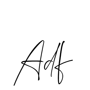 Design your own signature with our free online signature maker. With this signature software, you can create a handwritten (Allison_Script) signature for name Adf. Adf signature style 2 images and pictures png