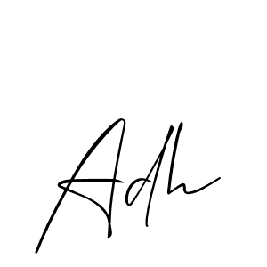 The best way (Allison_Script) to make a short signature is to pick only two or three words in your name. The name Adh include a total of six letters. For converting this name. Adh signature style 2 images and pictures png