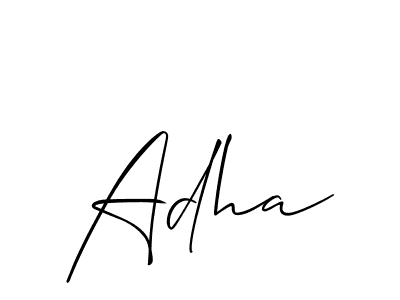 How to make Adha name signature. Use Allison_Script style for creating short signs online. This is the latest handwritten sign. Adha signature style 2 images and pictures png