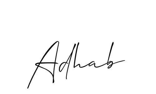 Similarly Allison_Script is the best handwritten signature design. Signature creator online .You can use it as an online autograph creator for name Adhab. Adhab signature style 2 images and pictures png