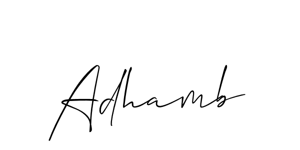 Also we have Adhamb name is the best signature style. Create professional handwritten signature collection using Allison_Script autograph style. Adhamb signature style 2 images and pictures png