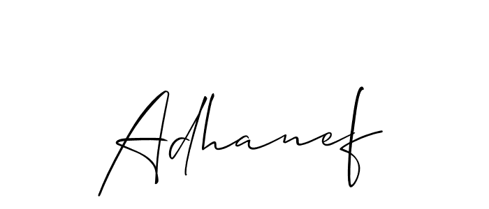 Best and Professional Signature Style for Adhanef. Allison_Script Best Signature Style Collection. Adhanef signature style 2 images and pictures png