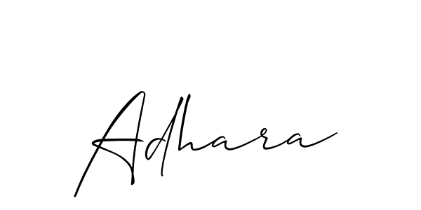Similarly Allison_Script is the best handwritten signature design. Signature creator online .You can use it as an online autograph creator for name Adhara. Adhara signature style 2 images and pictures png