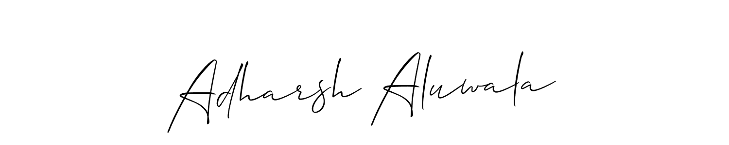 It looks lik you need a new signature style for name Adharsh Aluwala. Design unique handwritten (Allison_Script) signature with our free signature maker in just a few clicks. Adharsh Aluwala signature style 2 images and pictures png