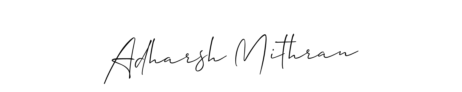 You should practise on your own different ways (Allison_Script) to write your name (Adharsh Mithran) in signature. don't let someone else do it for you. Adharsh Mithran signature style 2 images and pictures png