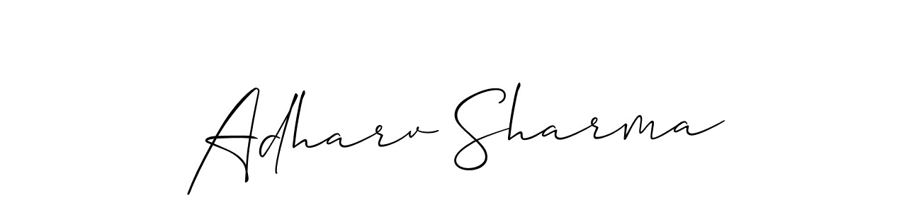 Create a beautiful signature design for name Adharv Sharma. With this signature (Allison_Script) fonts, you can make a handwritten signature for free. Adharv Sharma signature style 2 images and pictures png