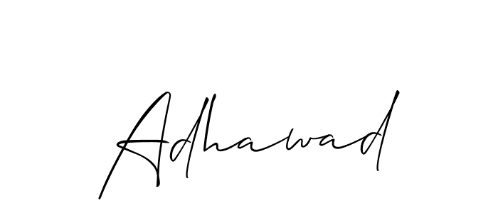 The best way (Allison_Script) to make a short signature is to pick only two or three words in your name. The name Adhawad include a total of six letters. For converting this name. Adhawad signature style 2 images and pictures png
