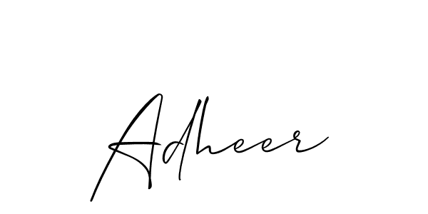 How to make Adheer signature? Allison_Script is a professional autograph style. Create handwritten signature for Adheer name. Adheer signature style 2 images and pictures png