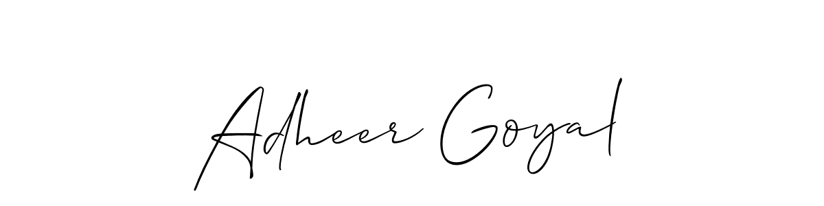 Adheer Goyal stylish signature style. Best Handwritten Sign (Allison_Script) for my name. Handwritten Signature Collection Ideas for my name Adheer Goyal. Adheer Goyal signature style 2 images and pictures png