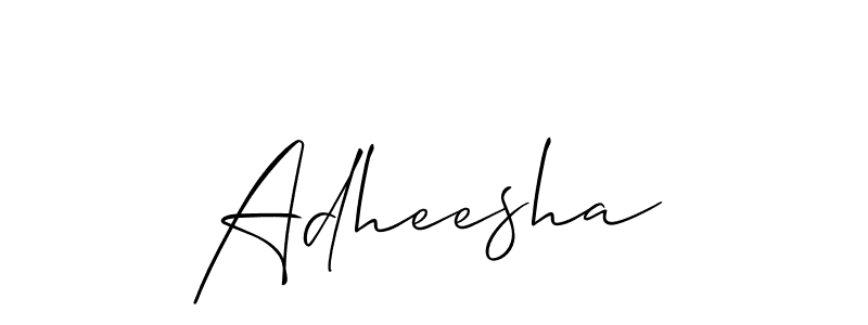 How to make Adheesha name signature. Use Allison_Script style for creating short signs online. This is the latest handwritten sign. Adheesha signature style 2 images and pictures png